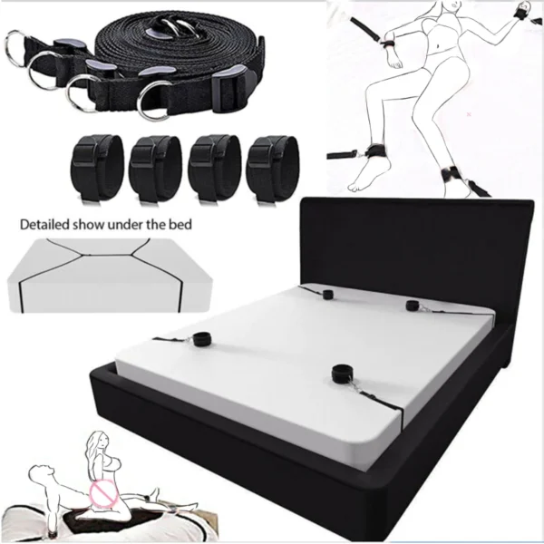BDSM Bed Restraint Kit Adjustable Nylon Belt – 01010